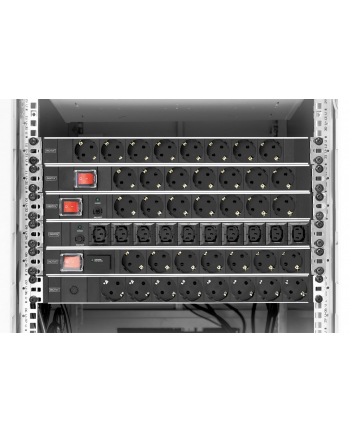 Listwa zasilająca PDU 19', 1U, 7 gniazd, moc: 16A, 4000W, aluminiowa, włącznik, zabezp. przeciwprzepięciowe, 2m nr 1