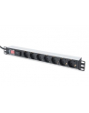 Listwa zasilająca PDU 19', 1U, 7 gniazd, moc: 16A, 4000W, aluminiowa, włącznik, zabezp. przeciwprzepięciowe, 2m - nr 8