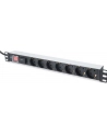 Listwa zasilająca PDU 19', 1U, 7 gniazd, moc: 16A, 4000W, aluminiowa, włącznik, zabezp. przeciwprzepięciowe, 2m - nr 17
