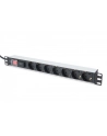 Listwa zasilająca PDU 19', 1U, 7 gniazd, moc: 16A, 4000W, aluminiowa, włącznik, zabezp. przeciwprzepięciowe, 2m - nr 22