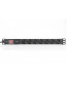 Listwa zasilająca PDU 19', 1U, 7 gniazd, moc: 16A, 4000W, aluminiowa, włącznik, zabezp. przeciwprzepięciowe, 2m - nr 24