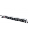 Listwa zasilająca PDU 19', 1U, 7 gniazd, moc: 16A, 4000W, aluminiowa, włącznik, zabezp. przeciwprzepięciowe, 2m - nr 7