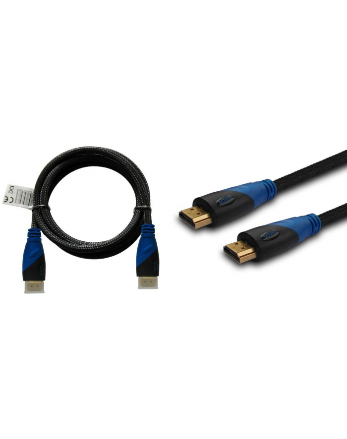 SAVIO CL-02 Kabel HDMI 1,5m, oplot nylonowy, złote końcówki, główny