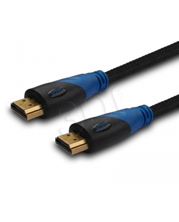 SAVIO CL-02 Kabel HDMI 1,5m, oplot nylonowy, złote końcówki,