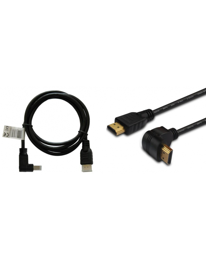 Kabel HDMI SAVIO CL-04  1,5m, czarny, KĄTOWY, złote końcówki główny