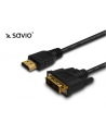 Kabel HDMI SAVIO CL-10 19pin męski - DVI 18+1 męski 1,5m, cz - nr 7