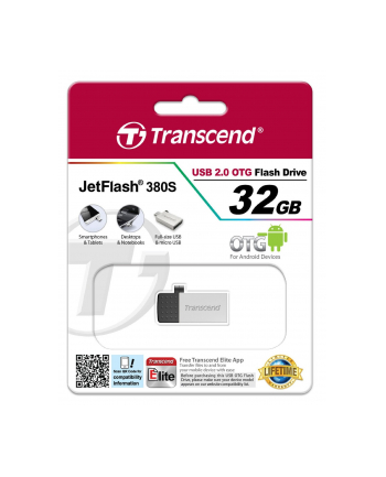 JETFLASH 380 32GB USB2/micro-USB SILVER Android/Window                                                                              s/MAC/L