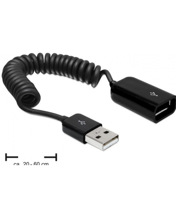 Delock Przedłużacz USB AM-AF Spirala 20-60cm