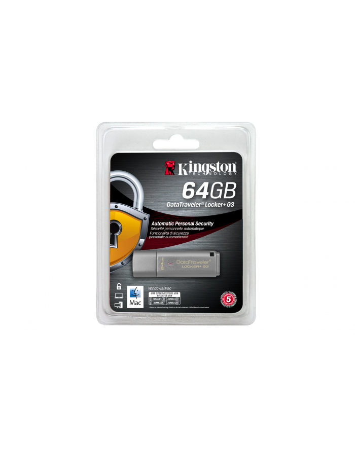 Kingston pamięć USB 3.0  64GB  DT Locker+ G3 w/Automatic Data Security główny