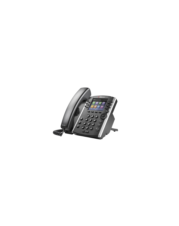 VVX 400 12-line Desktop Phone with HD Voice. Compatible Partner platforms: 20. POE. Ships without power supply. główny