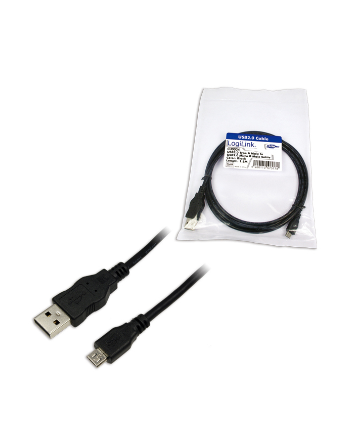 Kabel Micro USB do USB 2.0 dł. 1,8m - LogiLink główny