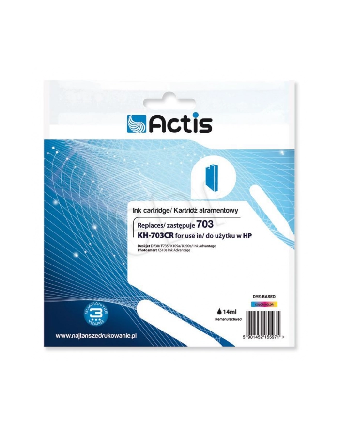 Actis KH-703CR tusz kolorowy do drukarki HP (zamiennik HP 703 CD888AE) główny
