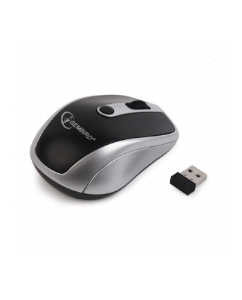 Gembird bezprzewodowa mysz optyczna MUSW-102, 1600 DPI, nano USB, czarno-srebrna