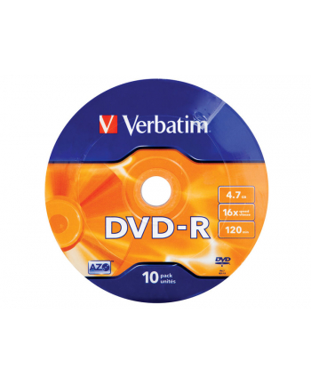 Dysk DVD-R VERBATIM 4,7 GB 16x AZO 10 szt
