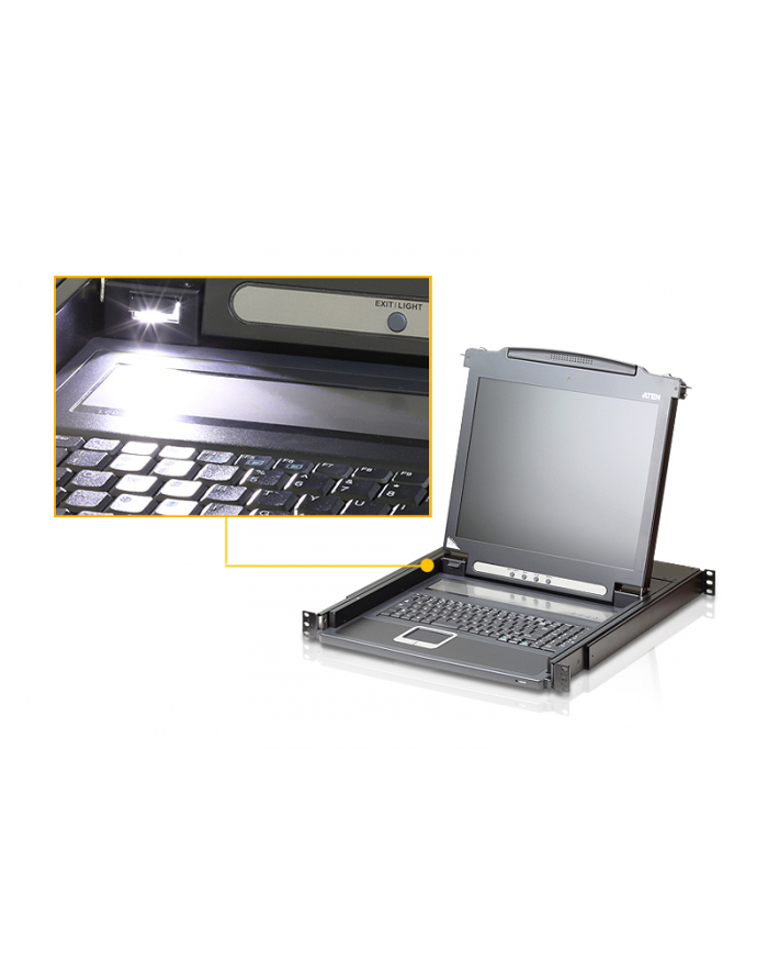 ATEN CL1000N KVM Console LCD 19'' + keyboard + touchpad 19'' 1U główny