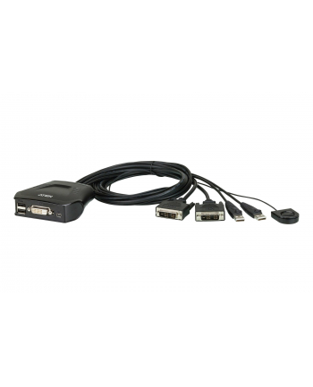 ATEN CS22D 2-Port USB DVI KVM Switch, Remote port selector, 0.9m cables