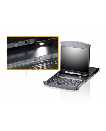 Aten ALTUSEN KVM 16-port Hight Density Dual Rail LCD17'' + Keyboard +Tuchpad, 19''1U