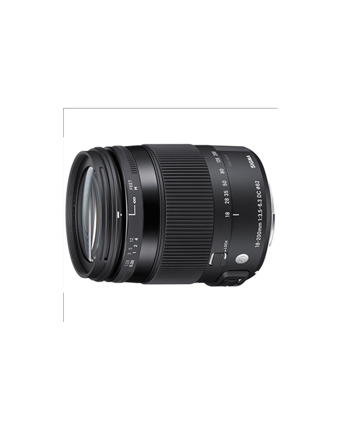 Sigma 18-200mm F3.5-6.3 DC OS HSM for Canon, 16 Elements in 13 Groups, Angle of View: 76.5-8.1 degrees, 7 Blades, Filter size: 62mm, Minimum Focusing Distance  39cm, Compatible with Sigma USB Dock [Contemporary] główny