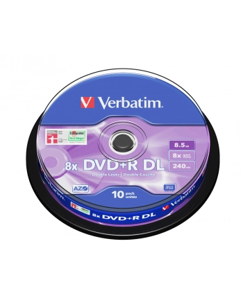 DVD+R DL Verbatim [ cake box 10 | 8.5GB | 8x | matte silver ]