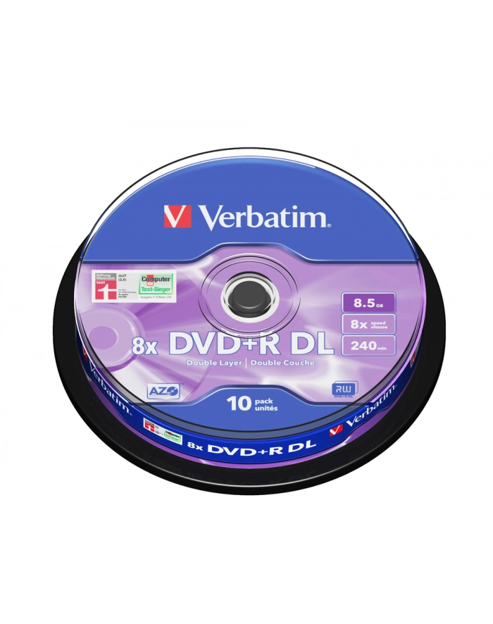 DVD+R DL Verbatim [ cake box 10 | 8.5GB | 8x | matte silver ] główny
