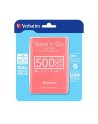Verbatim Dysk Twardy Store 'n' Go USB 3.0 2,5'' 500 GB, Zewnętrzny, Różowy - nr 6
