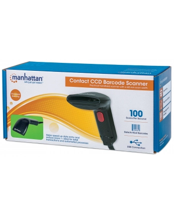 Manhattan Skaner kodów kreskowych CCD kontaktowy USB szerokość odczytu 60 mm