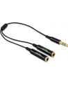 ADAPTER JACK STEREO MINI(M) 3,5MM 3-PIN->JACK STEREO MINI(F) 3-PIN X2 CZARNY 25CM DELOCK - nr 21