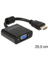ADAPTER HDMI-A(M)->VGA (F) NA KABLU 25 CM BLACK DELOCK - nr 24