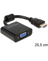 ADAPTER HDMI-A(M)->VGA (F) NA KABLU 25 CM BLACK DELOCK - nr 12