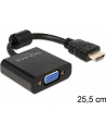 ADAPTER HDMI-A(M)->VGA (F) NA KABLU 25 CM BLACK DELOCK - nr 14