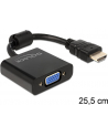 ADAPTER HDMI-A(M)->VGA (F) NA KABLU 25 CM BLACK DELOCK - nr 16