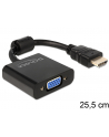 ADAPTER HDMI-A(M)->VGA (F) NA KABLU 25 CM BLACK DELOCK - nr 24
