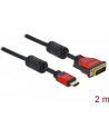 KABEL HDMI(M)->DVI-D(M)(18+1) 2M SINGLE LINK POZŁACANE STYKI DELOCK - nr 30