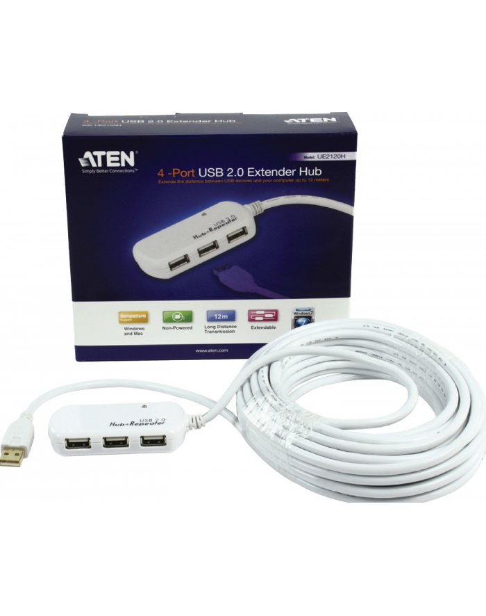 USB 2.0  4-Port  Hub with Extension Cable 12m główny