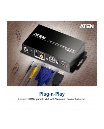 HDMI TO VGA CONVERTER W/SCALER W/EU ADP