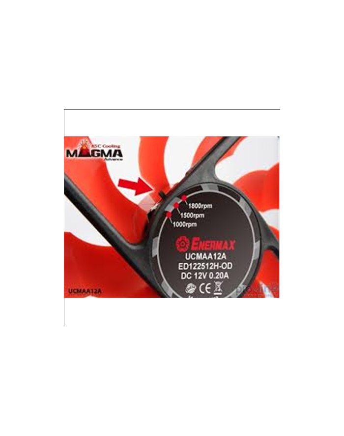 Enermax Magma Advanced 120 mm case ventilation fan, 3 steps manual speed control,  Twister cooling series, low-noise Profile, 100.000 hours MTBF, 3 pin główny