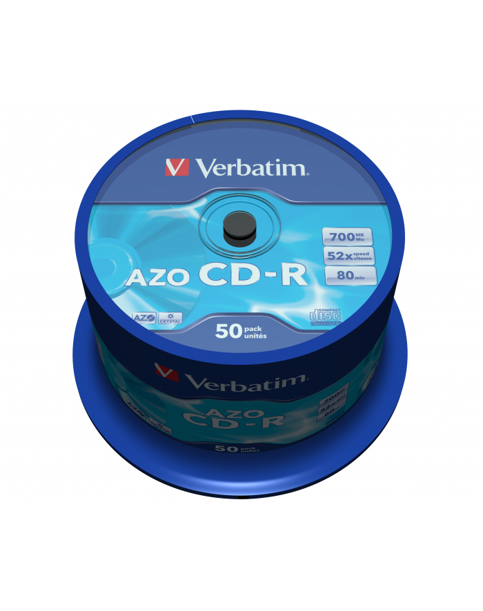 CD-R VERBATIM AZO 700MB 52X CRYSTAL SP 50SZT główny