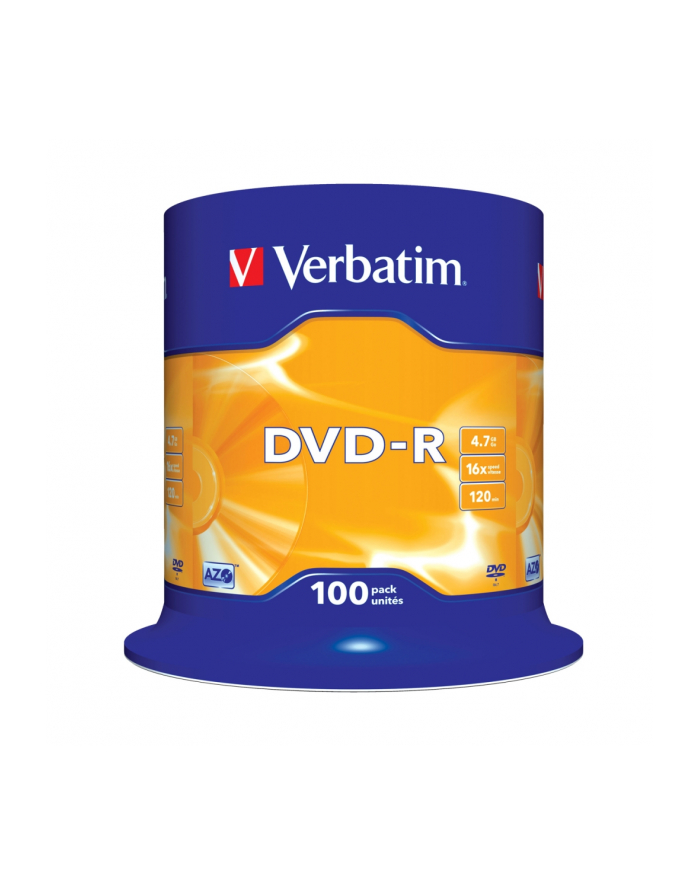 DVD-R VERBATIM AZO 4.7GB 16X MATT SILVER SP 100SZT główny