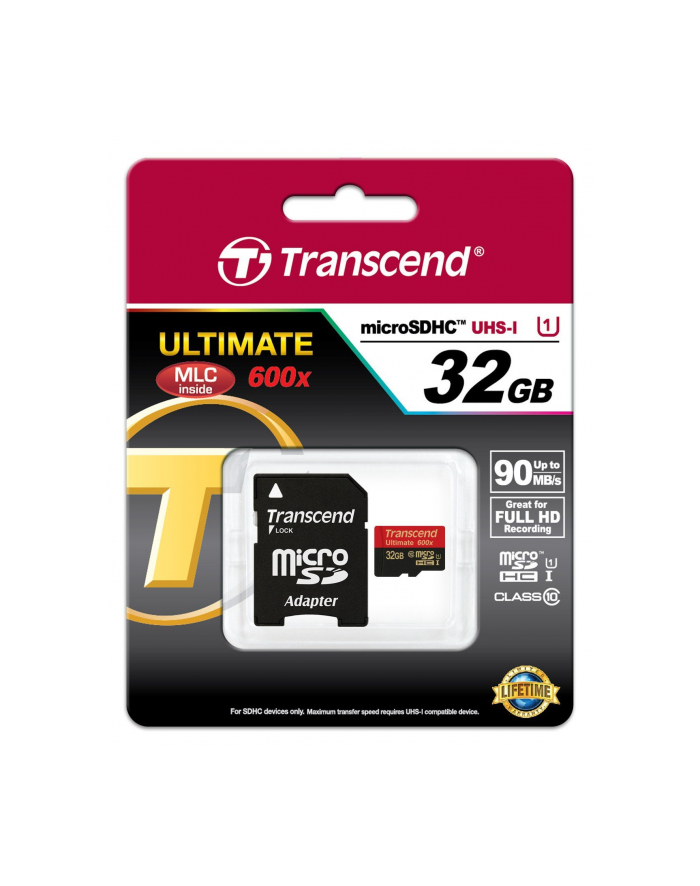 Transcend memory card Micro SDHC 32GB UHS-1  600x główny