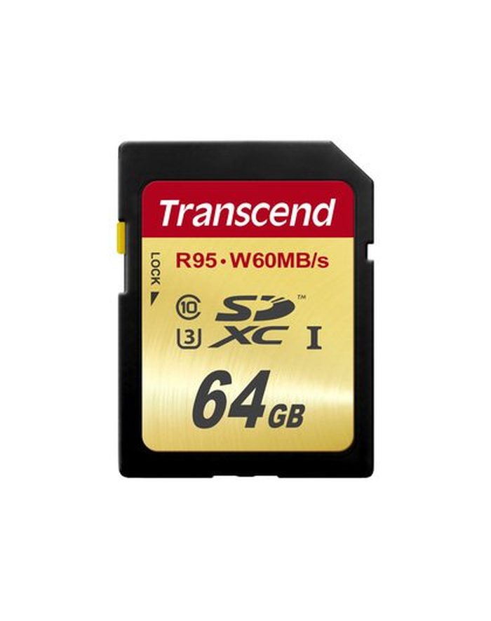 Transcend karta pamięci SDXC 64GB Class10 UHS-I U3 (read/write: 95/60MB/s) główny