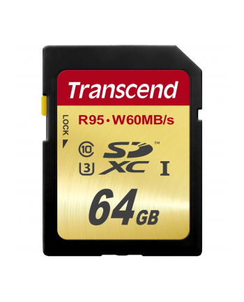 Transcend karta pamięci SDXC 64GB Class10 UHS-I U3 (read/write: 95/60MB/s)