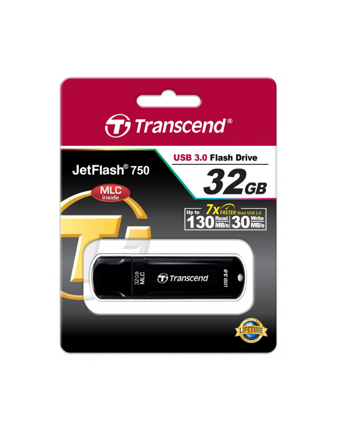 TRANSCEND USB Flash Disk JetFlash®750K, 32GB, USB 3.0, Black główny