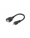 Natec kabel USB micro (BM) -> USB 2.0 (AF) OTG, 15cm, czarny, blister - nr 13