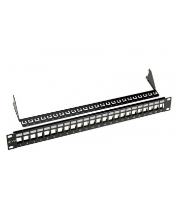 19'' modularny nie osadzony patch panel Solarix 24 portów czarny 1U