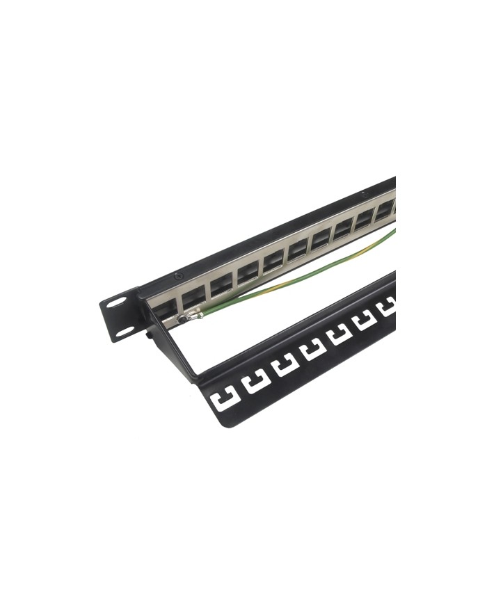 19'' modulacyjny nieosadzony patch panel Solarix 10G 24 portów czarny 1U główny