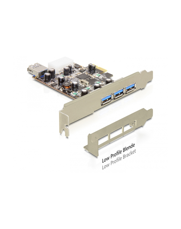 Delock Karta PCI Express > 3 x zewnętrzny + 1 x wewnętrzny USB 3.0 główny