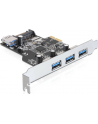 Delock Karta PCI Express > 3 x zewnętrzny + 1 x wewnętrzny USB 3.0 - nr 12