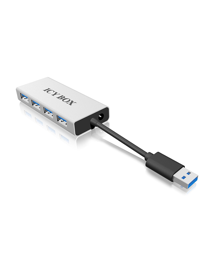 RaidSonic Icy Box 4xPort USB 3.0 Hub, Srebny główny