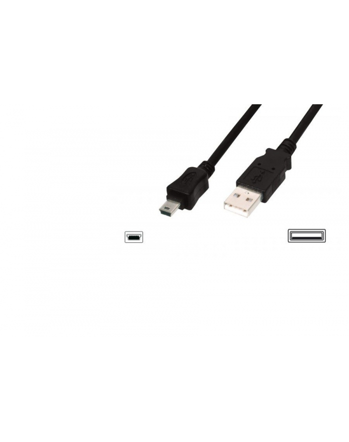 Assmann Kabel połączeniowy USB2.0 Canon Typ USB A/miniUSB B(5pinów), M/M czarny 3.0m główny