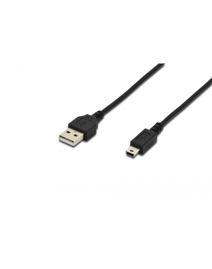 Assmann Kabel połączeniowy USB2.0 Canon Typ USB A/miniUSB B(5pinów), M/M czarny 1.0m główny
